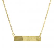 Stainless Steel Gold PVD Oval Chain Necklace with Bar